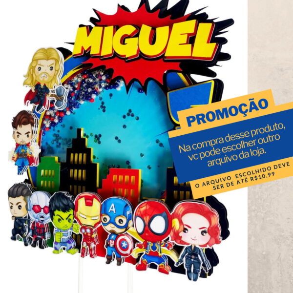 Arquivo de Corte Topo de Bolo Vingadores Cute -015
