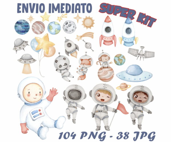 Super Kit Digital Astronautas Aquarela