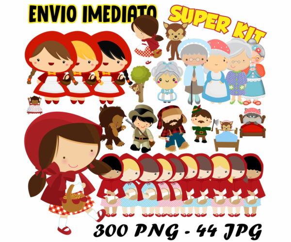 Super kit Digital Chapeuzinho Vermelho Cute