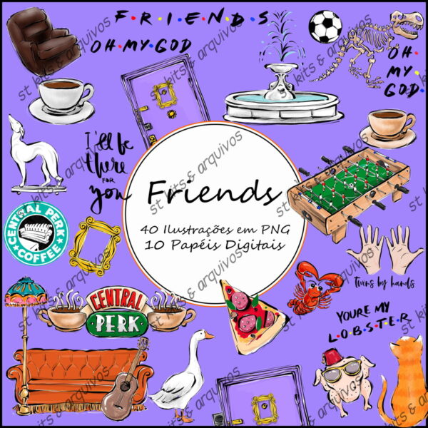 Super Kit Digital Friends em Aquarela