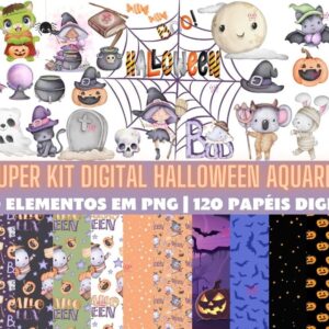 Super Kit Digital Halloween Aquarela