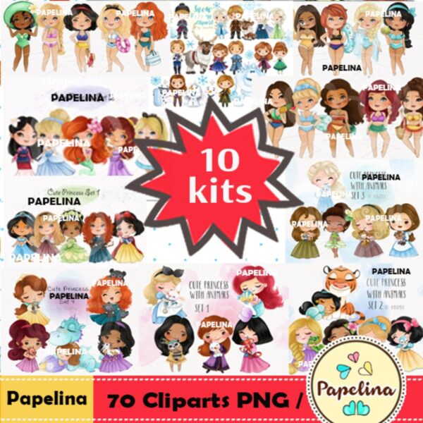 Super Kit Digital Princesas Aquarela - Imagem 2