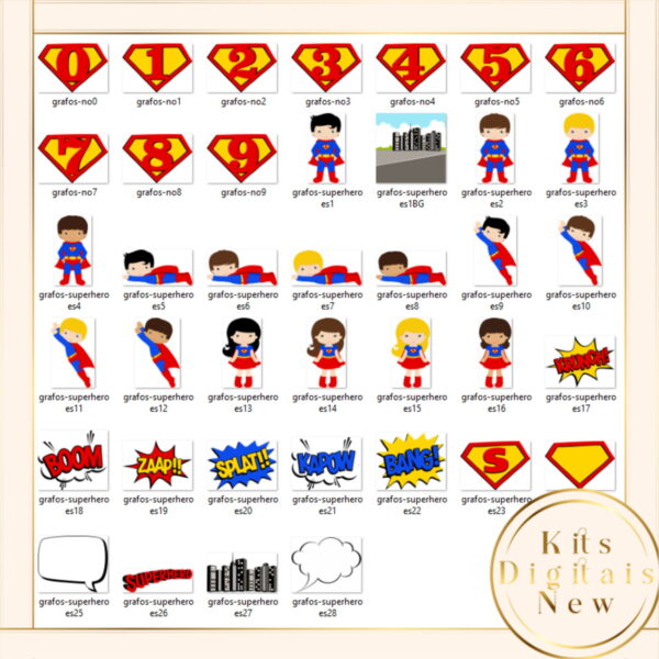 Superman E Supergirl Cute Kit Digital - Imagem 2
