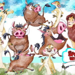 Timão & Pumba Aquarela ,kit Digital Compre 1 Leve 3