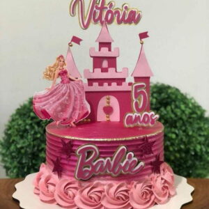 Topo Barbie Castelo + 4 Arquivos a Sua Escolha. (23108)