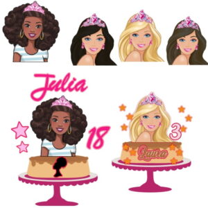 Topo Barbies Loira Morena e Afro + 4 Arquivos a Sua Escolha
