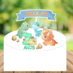 Topo Bolo Dinossauro Baby Menino -arquivo de Corte+fonte