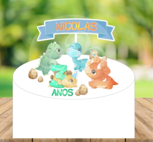 Topo Bolo Dinossauro Baby Menino -arquivo de Corte+fonte