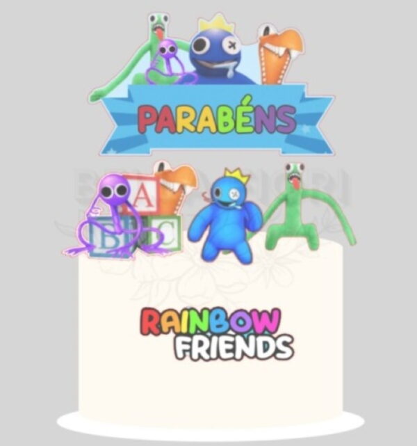 Topo Bolo Rainbow Friends- Arquivo de Corte