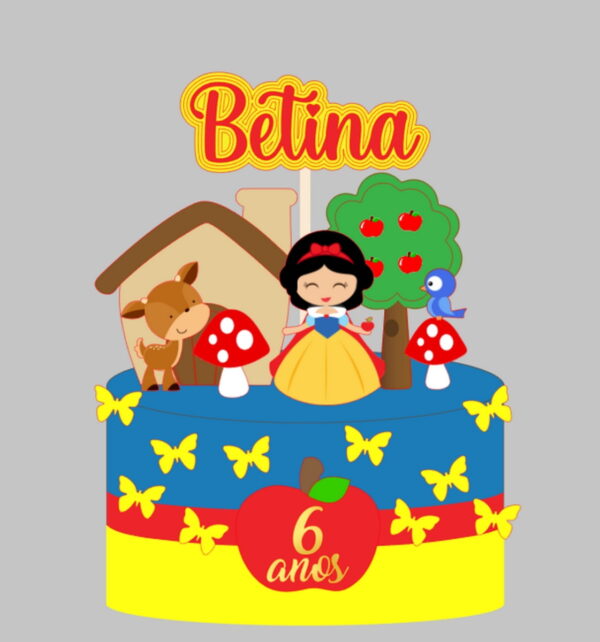 Topo Branca De Neve - Arquivo De Corte Silhouette (cód T273)