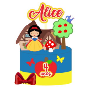 Topo Branca de Neve - Arquivo de Corte Silhouette (cód T462)