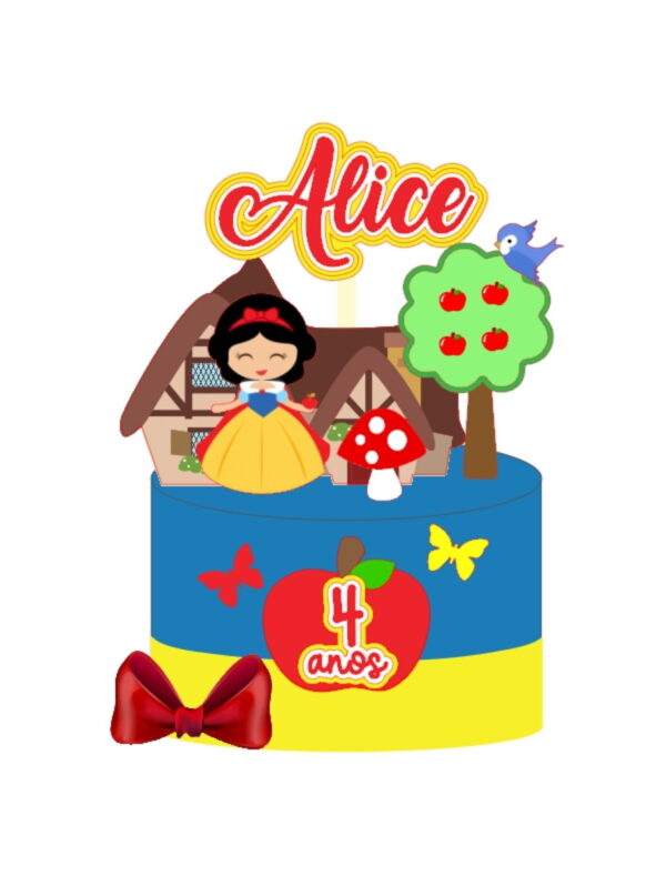 Topo Branca de Neve - Arquivo de Corte Silhouette (cód T462)