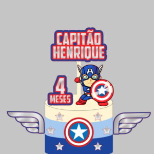 Topo Capitão América- Arquivo De Corte Silhouette (cód T256)