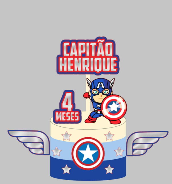 Topo Capitão América- Arquivo De Corte Silhouette (cód T256)