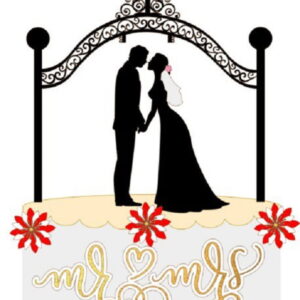 Topo Casamento Silhueta Mr e Mrs + 4 Arquivos de Brinde