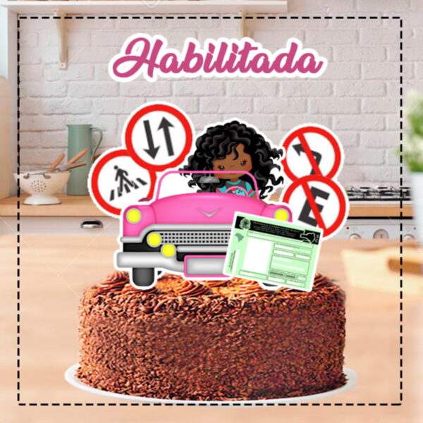 Topo De Bolo 1 Habilitação Mulher Morena 3 - Arquivo Digital