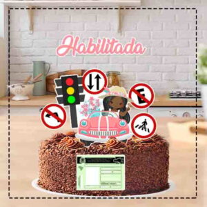 Topo De Bolo 1 Habilitação Mulher Morena - Arquivo Digital