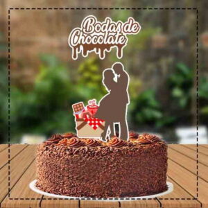 Topo de Bolo Bodas de Chocolate - Ref 4681 Arquivo Digital