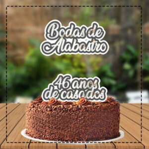 Topo de Bolo Bodas de Alabastro - Ref 4682 Arquivo Digital