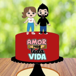 Topo de Bolo Amor para Toda Vida - Arquivo Digital