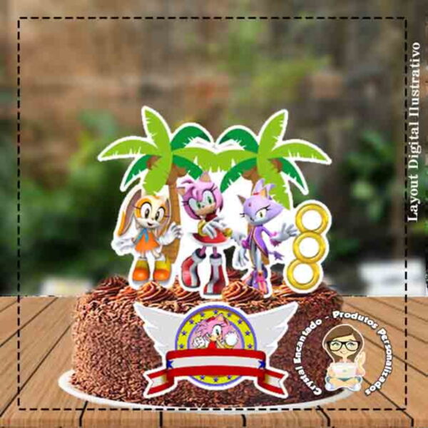 Topo de Bolo Amy Rose - Ref 1628 - Arquivo Digital