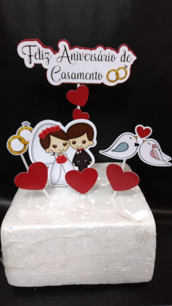 Topo de bolo Aniversário de Casamento - arquivo digital