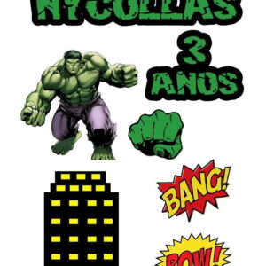 Topo de bolo Arquivo Corte Silhouette Hulk