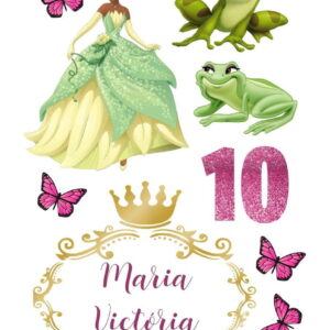Topo de bolo Arquivo de Corte Silhouette A princesa e o sapo