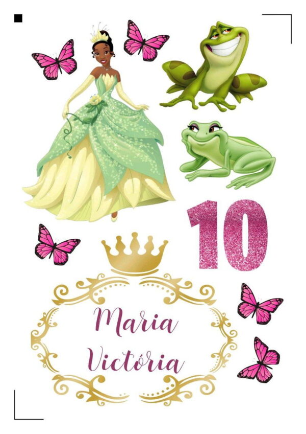 Topo de bolo Arquivo de Corte Silhouette A princesa e o sapo