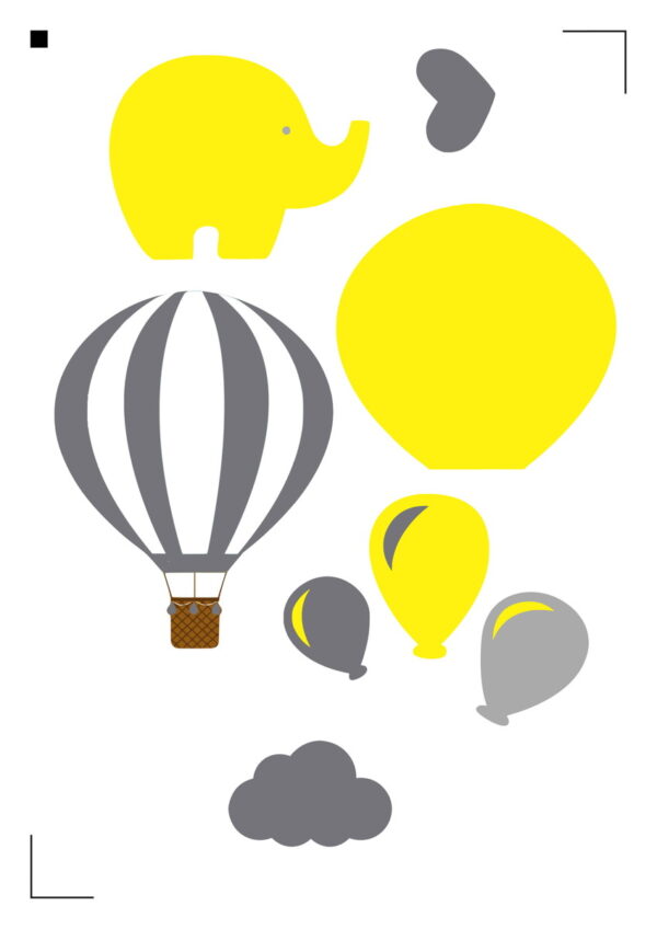Topo de bolo Arquivo de Corte Silhouette Elefantinho Amarelo - Image 3