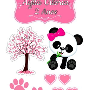 Topo de bolo Arquivo de Corte Silhouette Panda