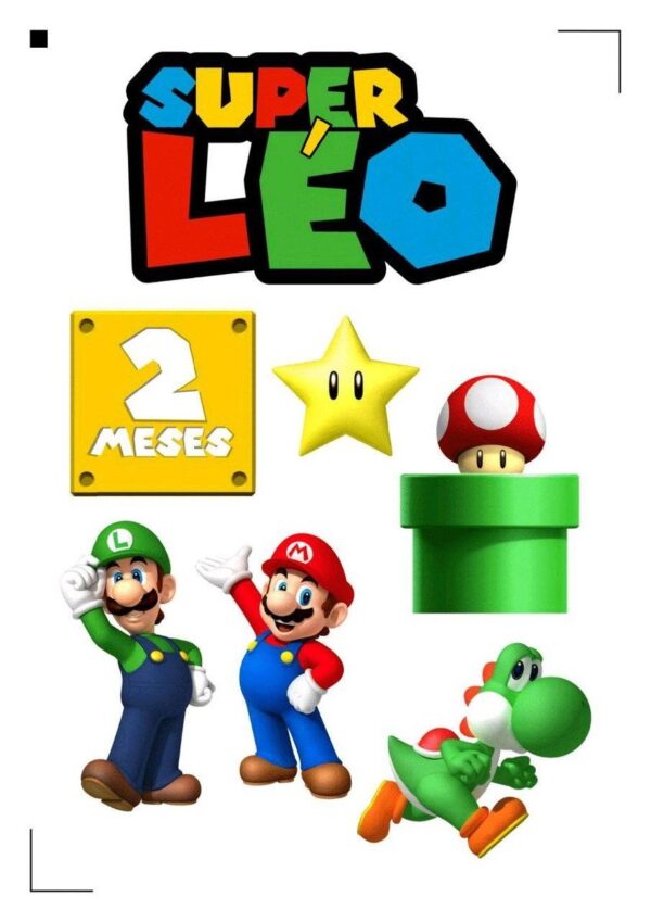 Topo de bolo Arquivo de Corte Silhouette Super Mário