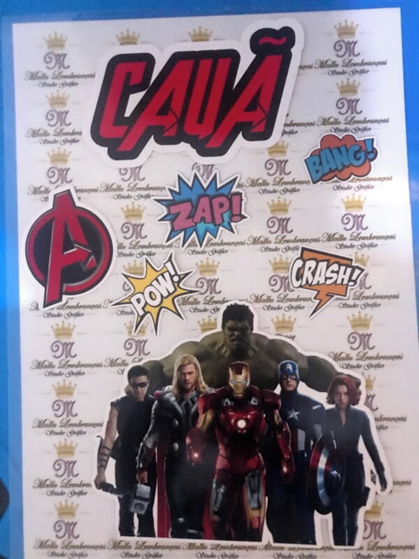 Topo de bolo Arquivo de Corte Silhouette Vingadores - Image 2
