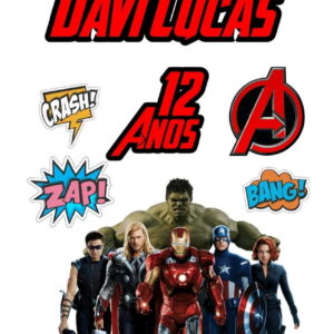 Topo de bolo Arquivo de Corte Silhouette Vingadores