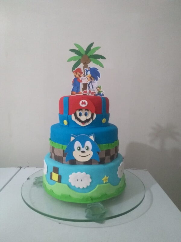 TOPO DE BOLO ARQUIVO DE CORTE SUPER MARIO E FENIX ROSTOS