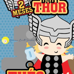 Topo de Bolo Baby Thor em Camadas