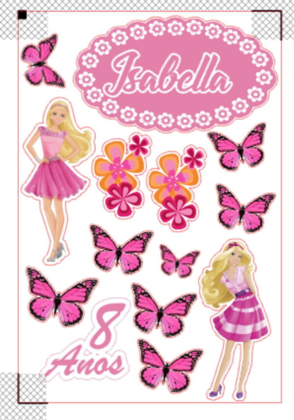 TOPO DE BOLO BARBIE - ARQUIVO DE CORTE SILHOUETTE