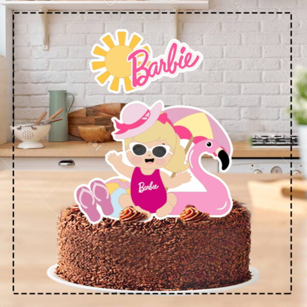 Topo de Bolo Barbie Baby 4866 - Arquivo Digital