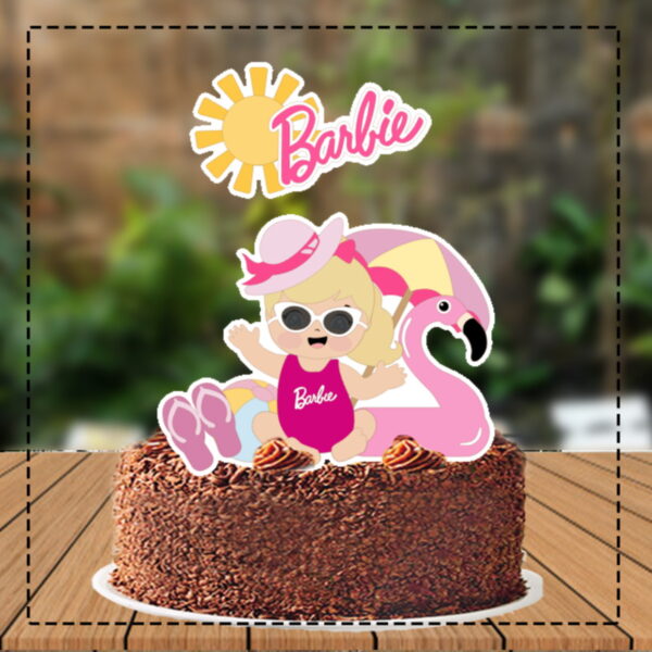 Topo de Bolo Barbie Baby - Ref 4866 Arquivo Digital