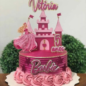 Topo de Bolo Barbie Princesa + 4 Arquivos a Sua Escolha