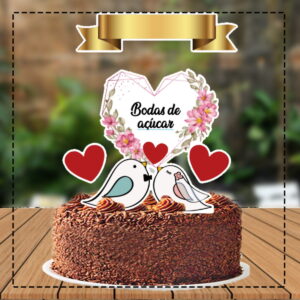 Topo de Bolo Bodas de Açucar - Ref 4703 Arquivo Digital
