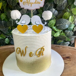Topo de Bolo Bodas de Algodão - Arquivo Digital