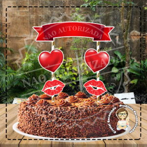 TOPO DE BOLO BODAS DE BEIJINHO - REF 3015 ARQUIVO DIGITAL