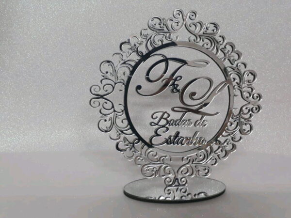 Topo de bolo bodas de estanho personalizado - Image 2