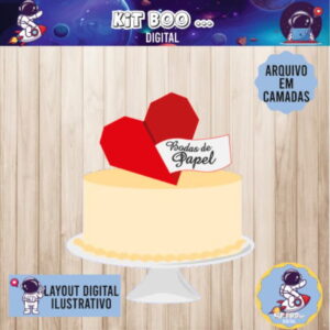 Arquivo Topo de Bolo - Bodas de Papel 1 ano