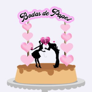 Arquivo Topo de Bolo - Bodas de Papel 1 ano