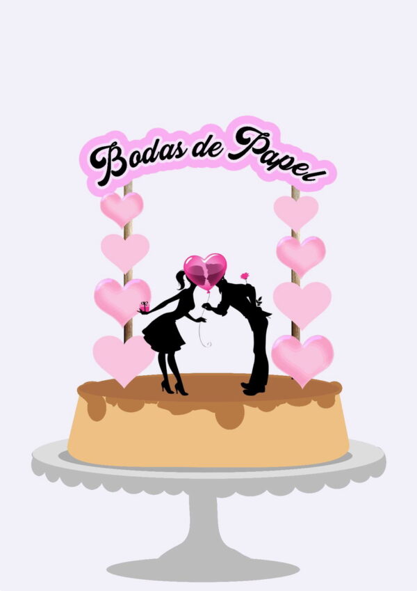 Arquivo Topo de Bolo - Bodas de Papel 1 ano