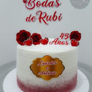 Arquivo Digital Topo de Bolo Bodas de Rubi #1 Pdf/jpg