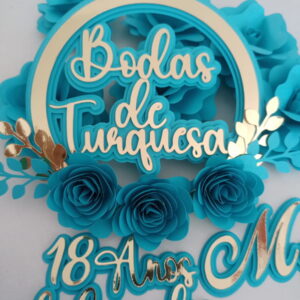 Topo de Bolo Bodas de Turquesa Arquivo Silhouette