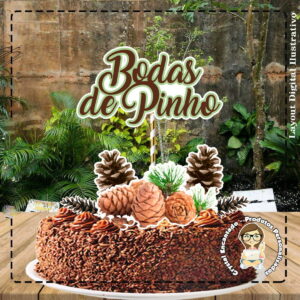 Topo de Bolo Bodas Pinho - Ref 0465 Arquivo Digital